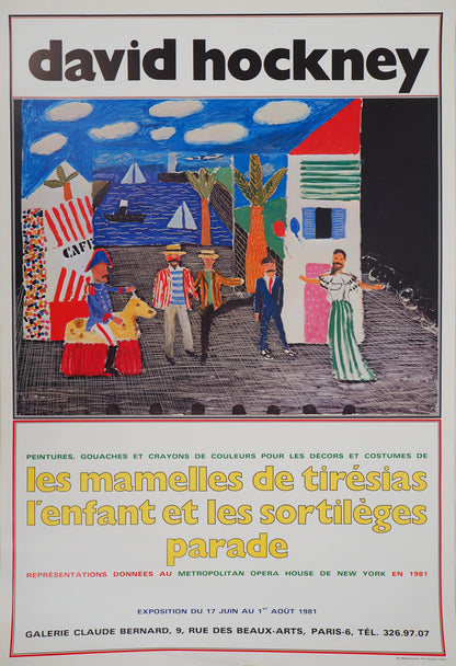 David HOCKNEY : Théâtre, Tirésias - Affiche originale en couleurs