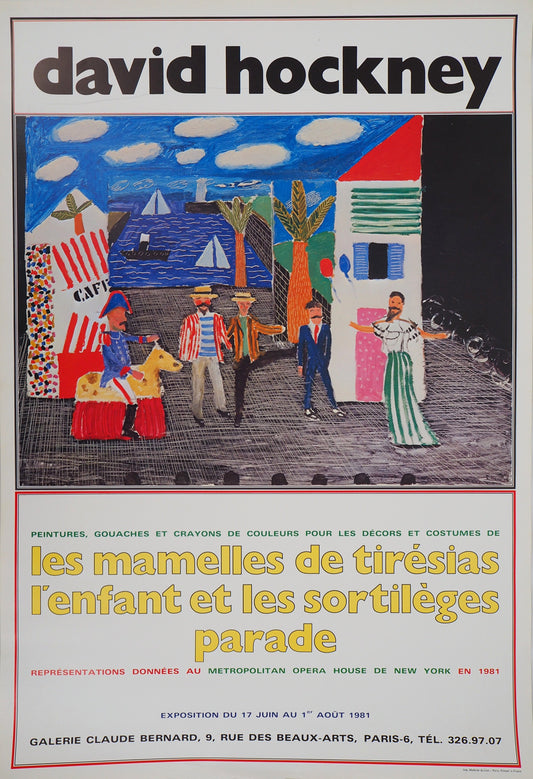 David HOCKNEY : Théâtre, Tirésias - Affiche originale en couleurs