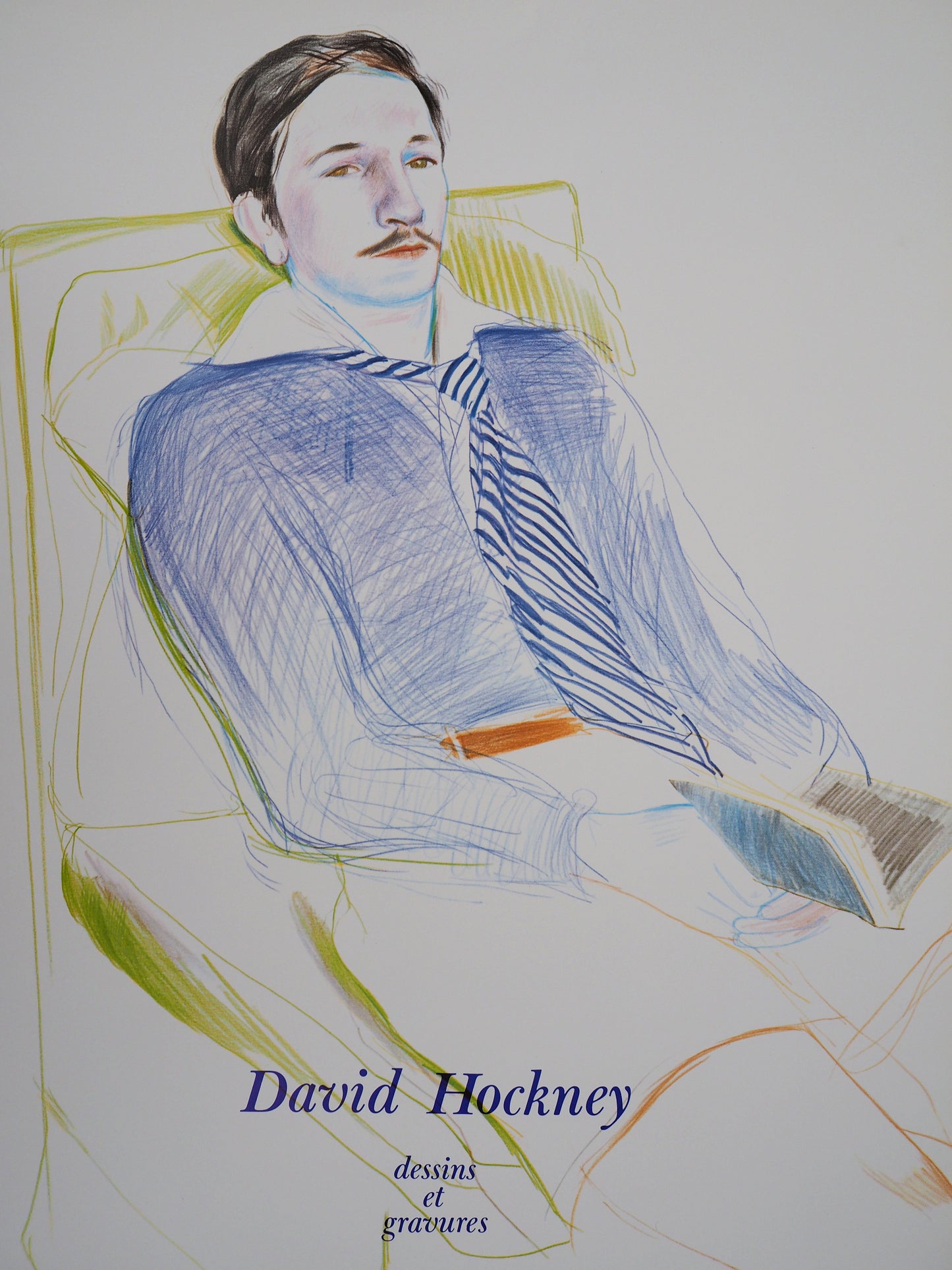 David HOCKNEY : Portrait de jeune homme - Affiche originale