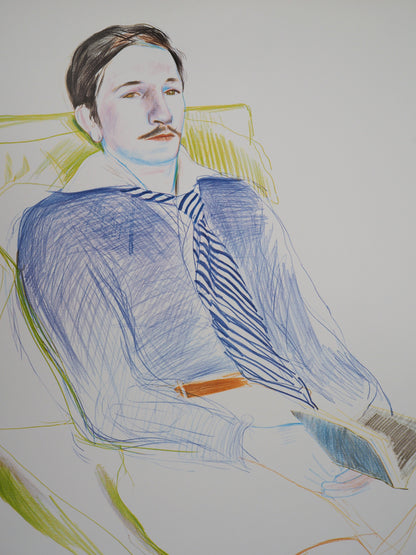 David HOCKNEY : Portrait de jeune homme - Affiche originale