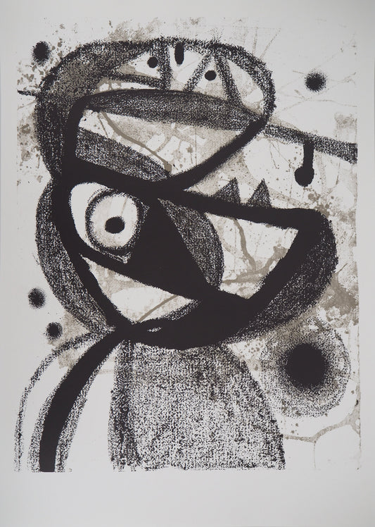 Joan MIRO : Oiseau surréaliste - Lithographie offset