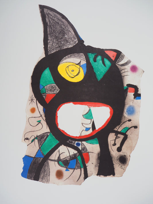 Joan MIRO : Tête dans la nuit - Lithographie signée