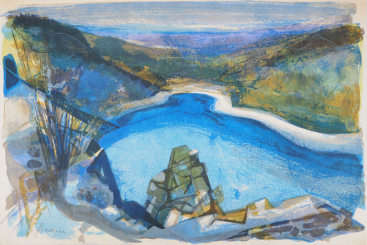Camille HILAIRE : Le Lac de la Lauch - Lithographie originale signée