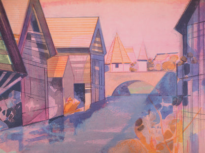 Camille HILAIRE : La Weiss à Kaysersberg - Lithographie originale signée