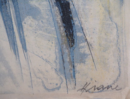Camille HILAIRE : Soleil couchant sur L'Andlau - Lithographie originale signée
