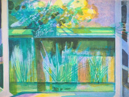 Camille HILAIRE : Terrasse avec vue sur la Zorn - Lithographie originale signée