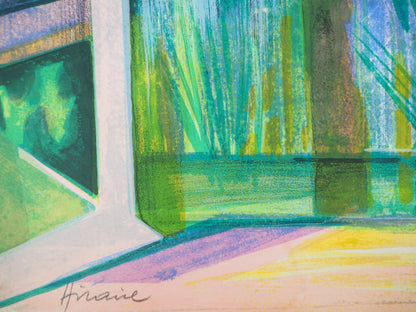 Camille HILAIRE : Terrasse avec vue sur la Zorn - Lithographie originale signée
