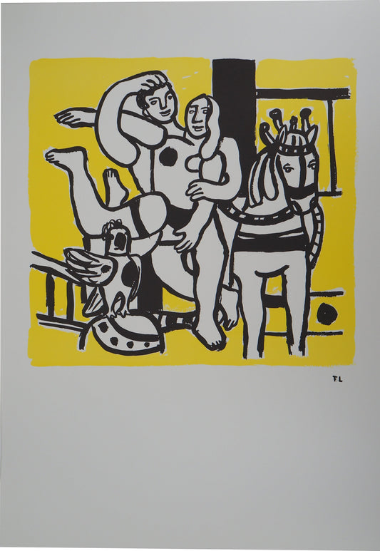 Fernand LEGER : Couple amoureux et cheval - Lithographie signée