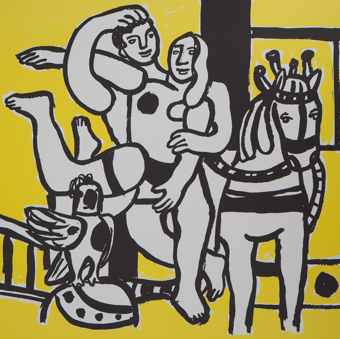 Fernand LEGER : Couple amoureux et cheval - Lithographie signée