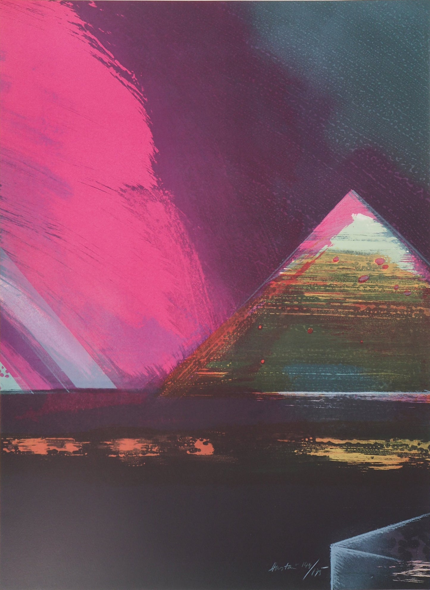 Claude HASTAIRE : Egypte, La Pyramide de Kheops - Lithographie originale signée