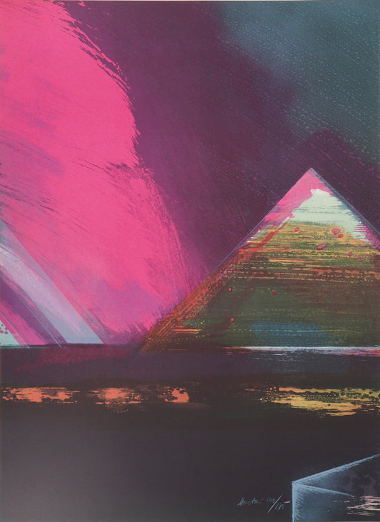Claude HASTAIRE : Egypte, La Pyramide de Kheops - Lithographie originale signée