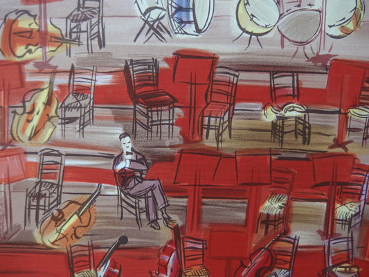 Raoul DUFY : Orchestre, l'entracte - Lithographie signée