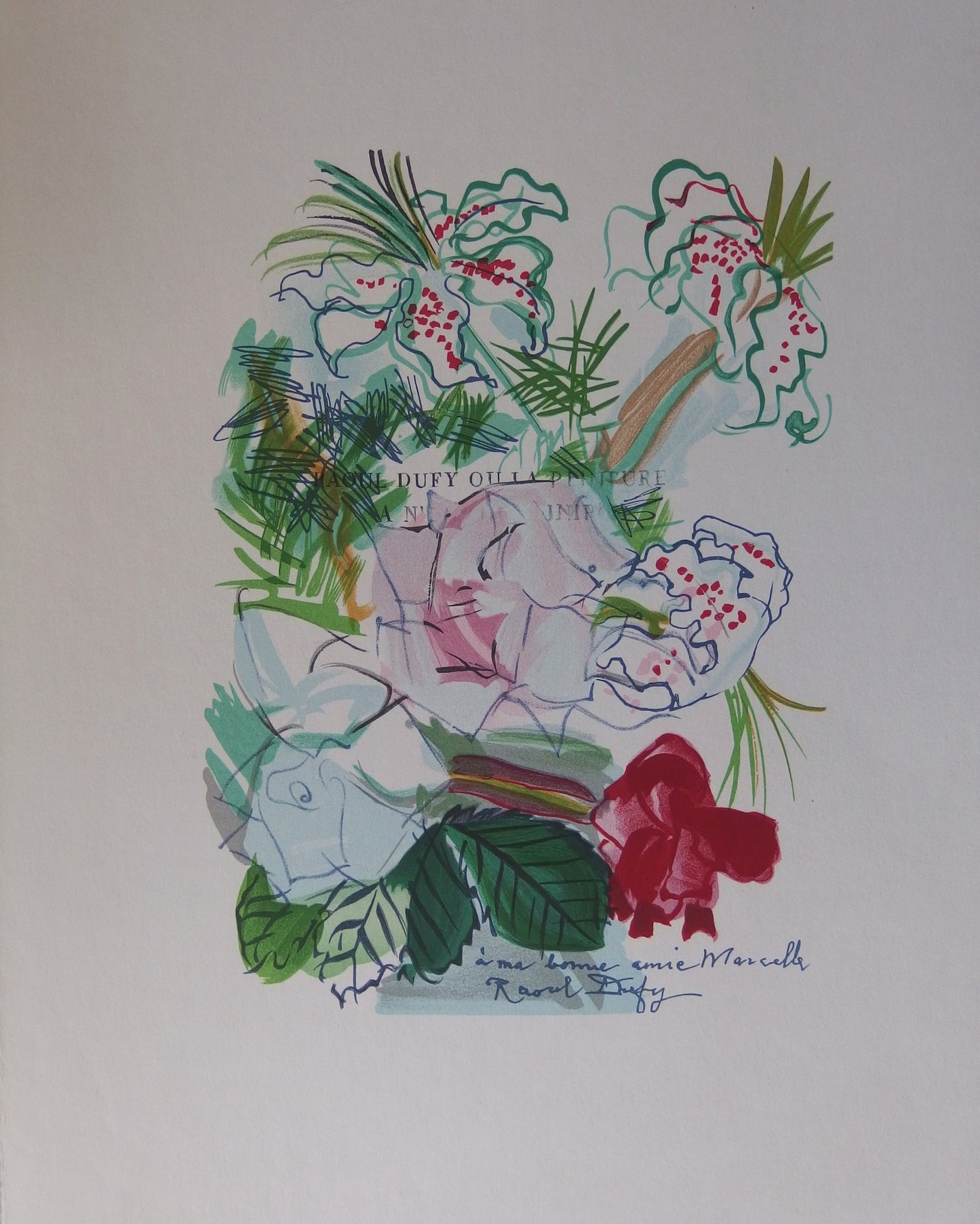 Raoul DUFY : Bouquet coloré - Lithographie signée