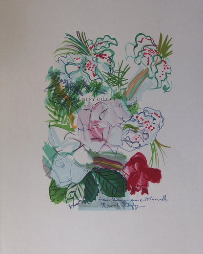 Raoul DUFY : Bouquet coloré - Lithographie signée