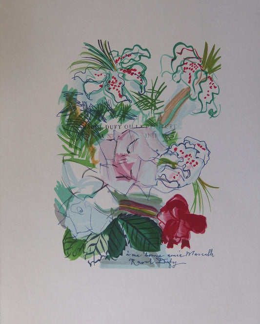 Raoul DUFY : Bouquet coloré - Lithographie signée