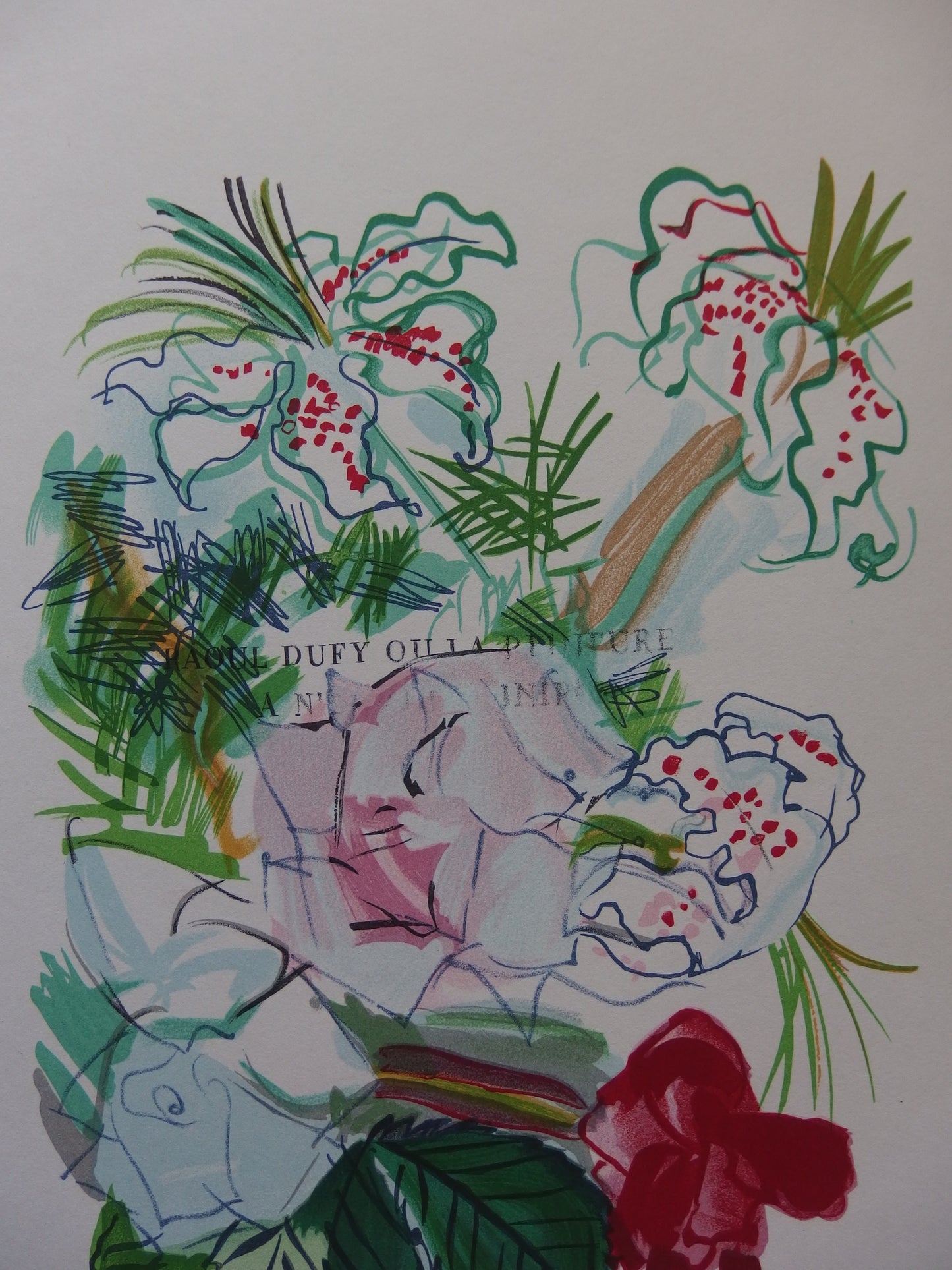 Raoul DUFY : Bouquet coloré - Lithographie signée