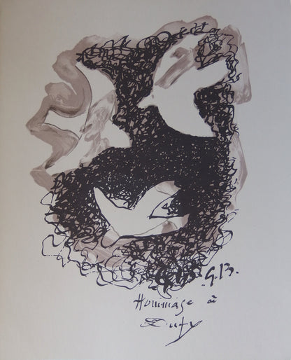 Georges BRAQUE : Composition aux oiseaux - Lithographie originale signée