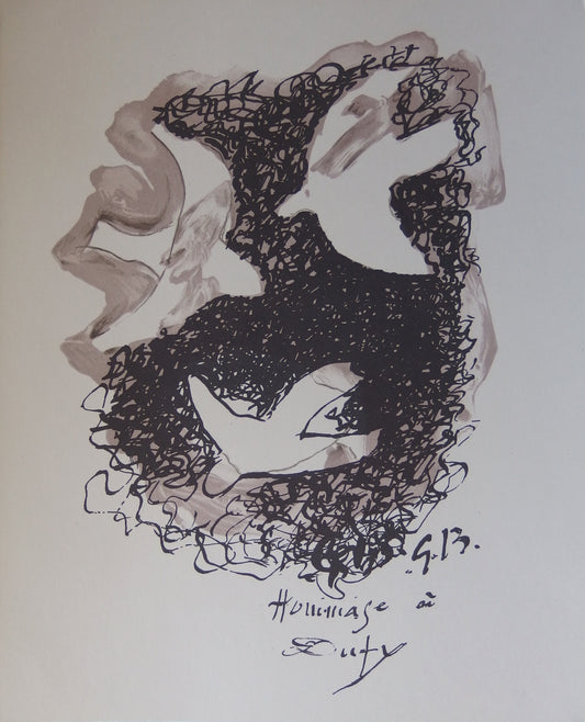 Georges BRAQUE : Composition aux oiseaux - Lithographie originale signée