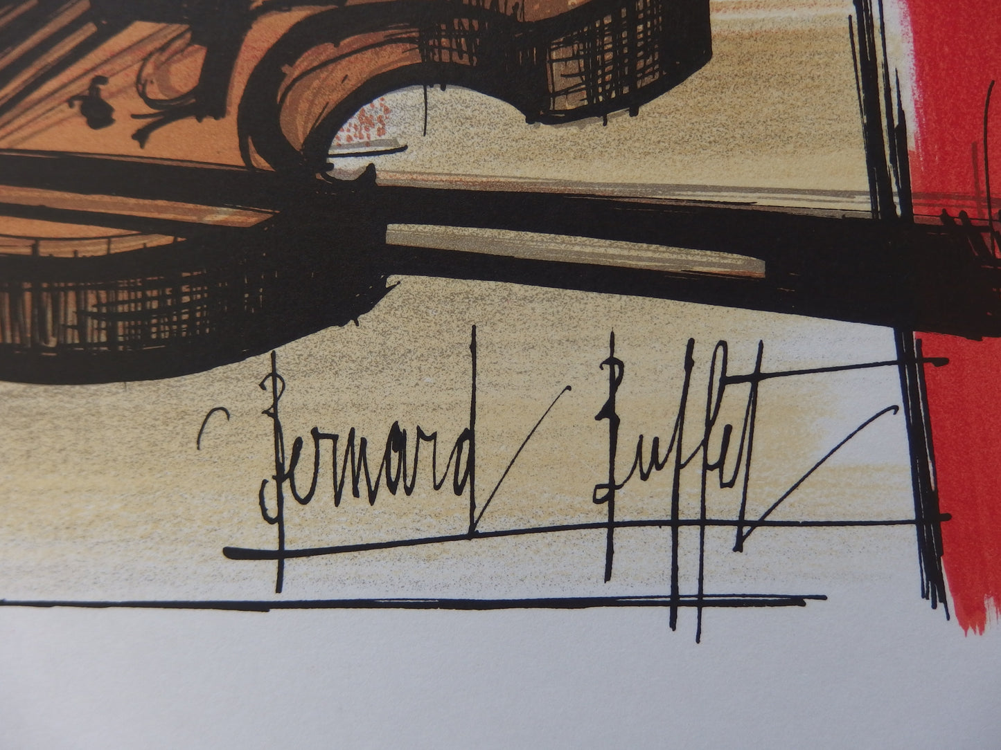 Bernard BUFFET : Nature morte au violon - Lithographie signée