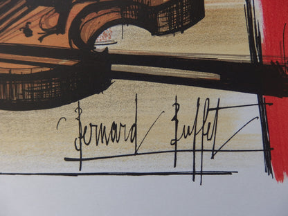 Bernard BUFFET : Nature morte au violon - Lithographie signée
