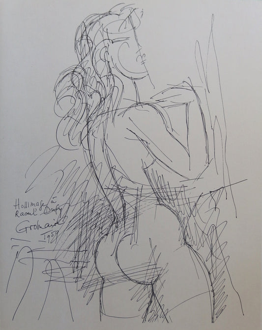 Marcel GROMAIRE : Modèle de profil - Lithographie originale signée