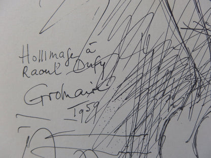 Marcel GROMAIRE : Modèle de profil - Lithographie originale signée