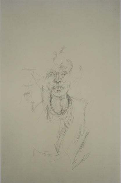 Alberto GIACOMETTI : Portrait d'Annette - Lithographie