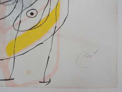 Joan MIRO : Femme et oiseau dans la nuit - Lithographie signée