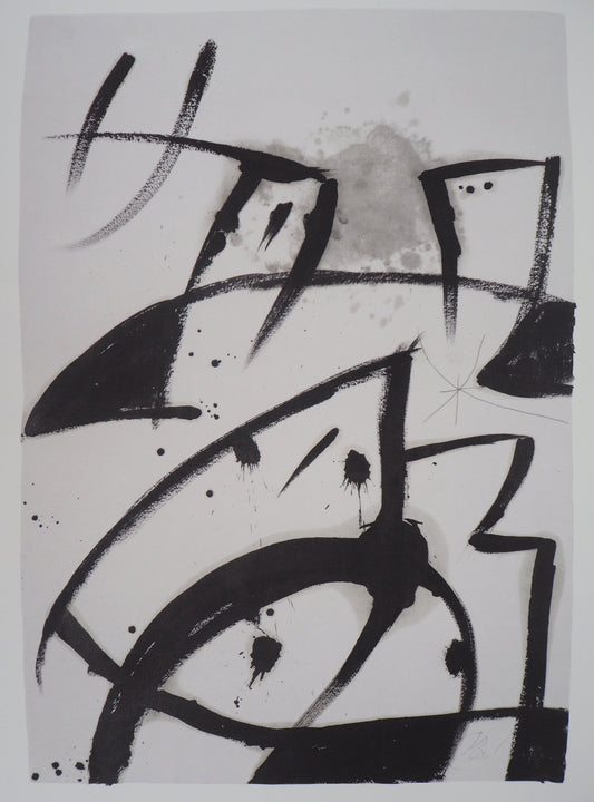 Joan MIRO : Femme et oiseau surréaliste - Lithographie signée
