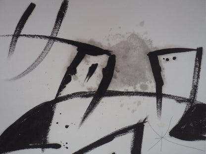 Joan MIRO : Femme et oiseau surréaliste - Lithographie signée