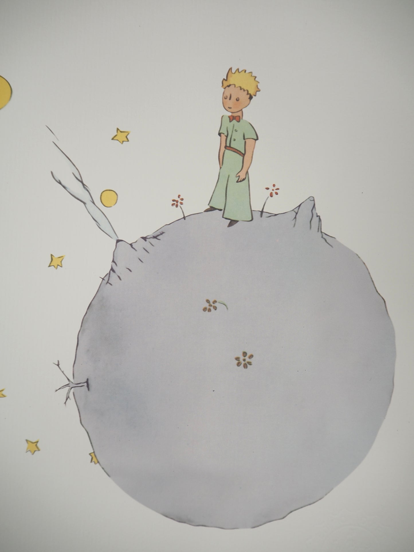 Antoine DE SAINT EXUPERY : Le Petit Prince sur l'astéroïde - Lithographie