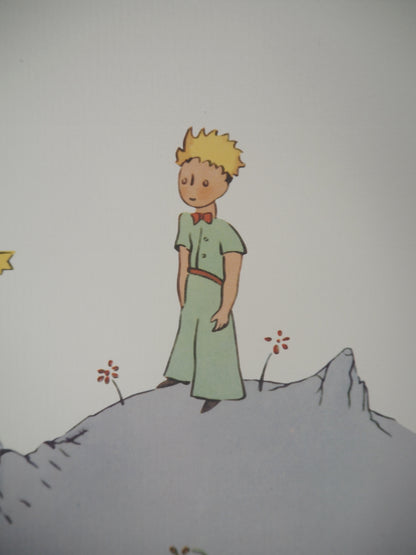 Antoine DE SAINT EXUPERY : Le Petit Prince sur l'astéroïde - Lithographie