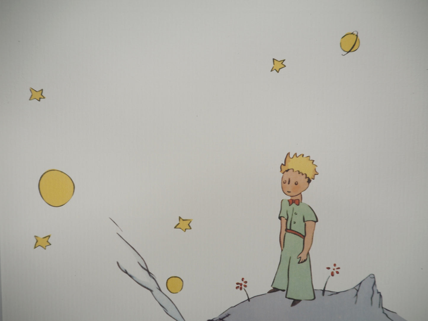 Antoine DE SAINT EXUPERY : Le Petit Prince sur l'astéroïde - Lithographie