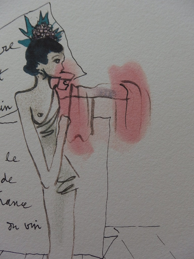 Jean COCTEAU : Vin de France - Lithographie signée