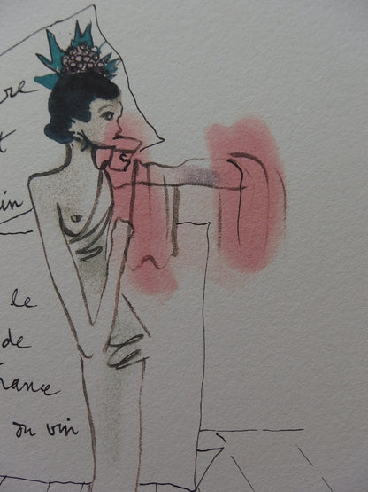 Jean COCTEAU : Vin de France - Lithographie signée