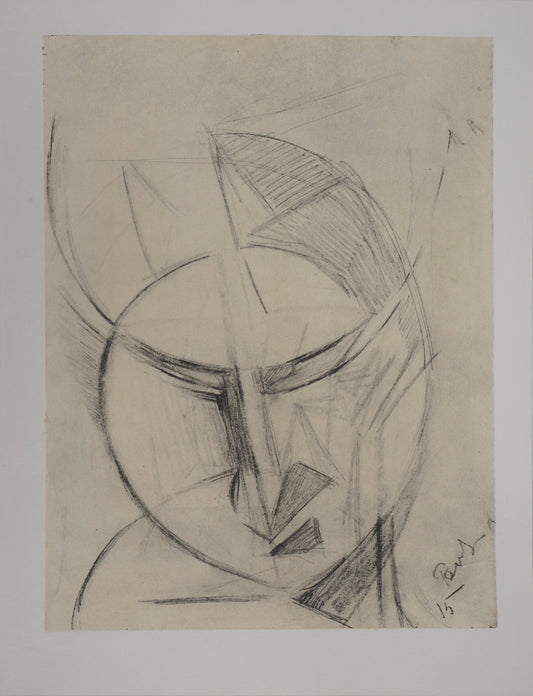 Antoine PEVSNER : Visage - Lithographie signée