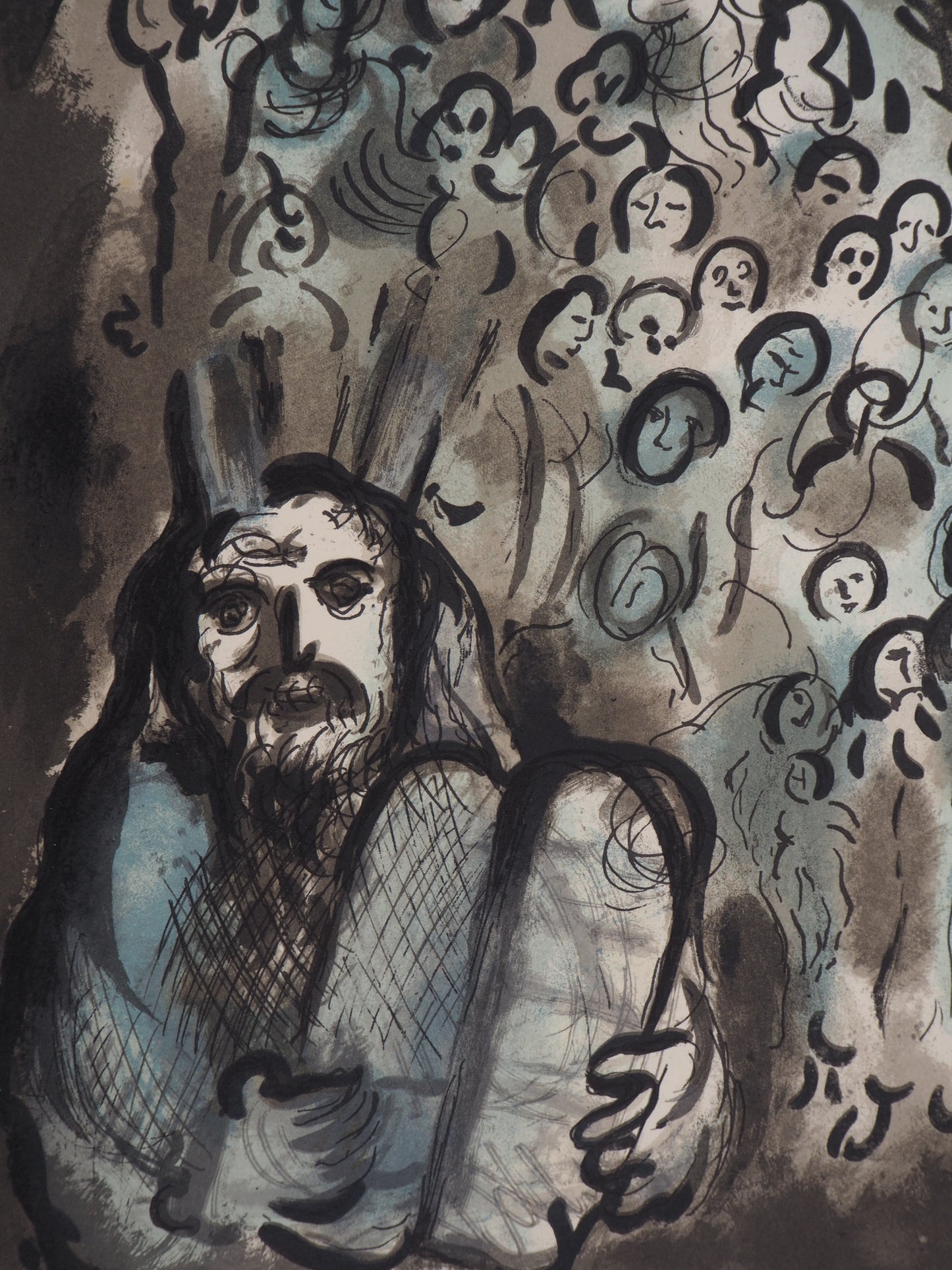 Marc CHAGALL : Moïse et son peuple - Lithographie originale