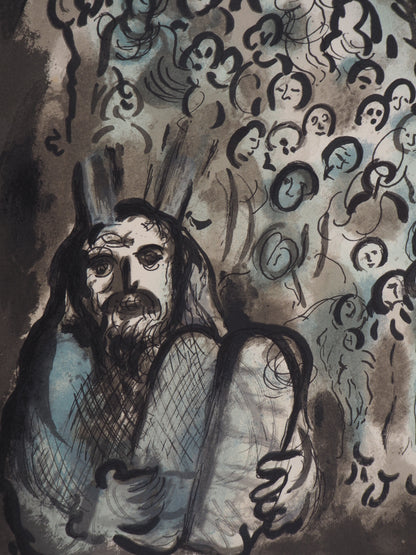 Marc CHAGALL : Moïse et son peuple - Lithographie originale