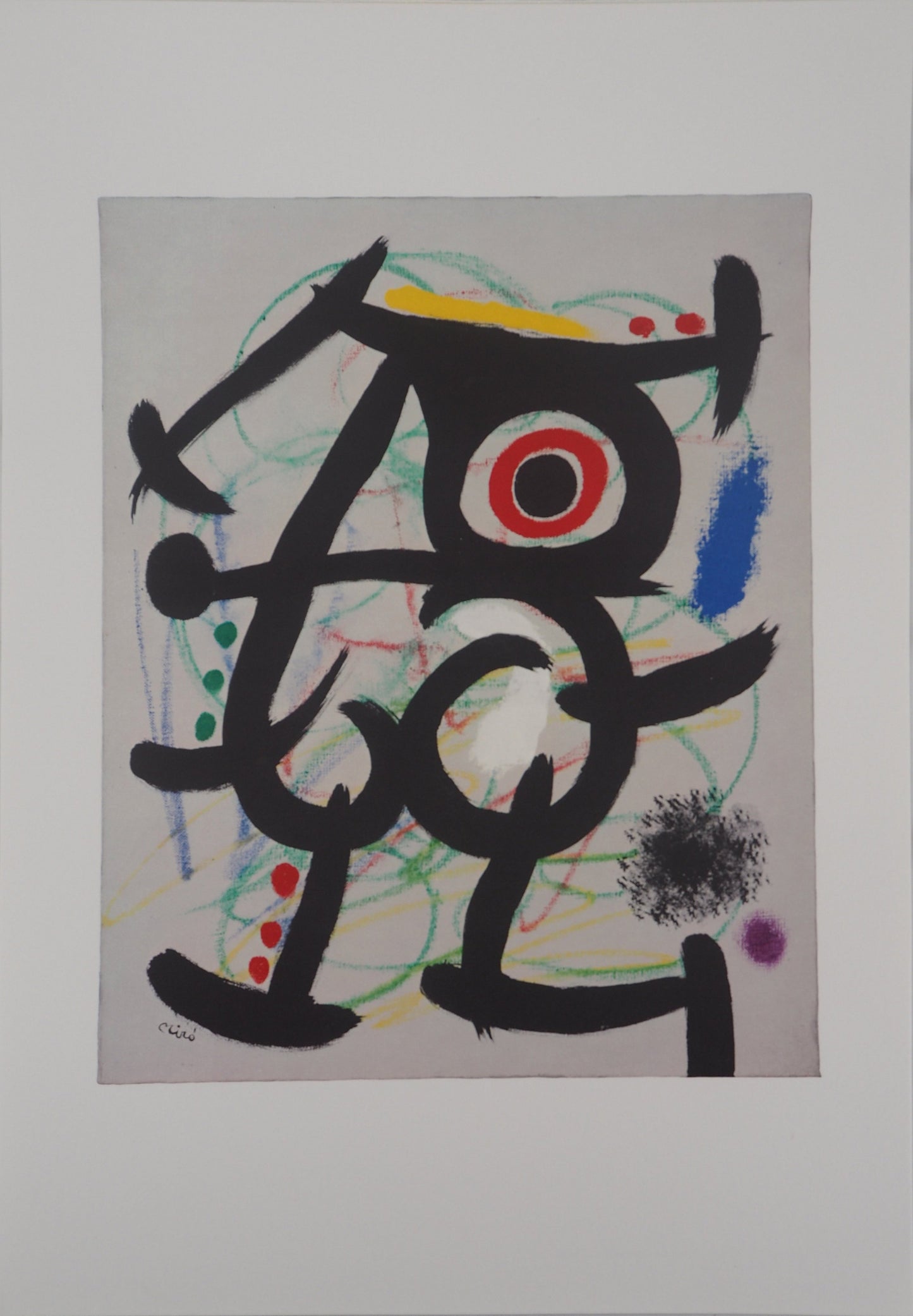 Joan MIRO : Femme surréaliste et oiseau - Lithographie signée
