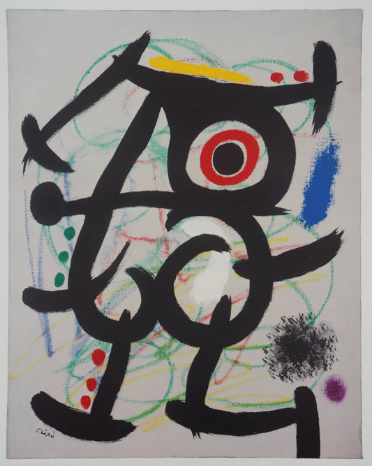 Joan MIRO : Femme surréaliste et oiseau - Lithographie signée
