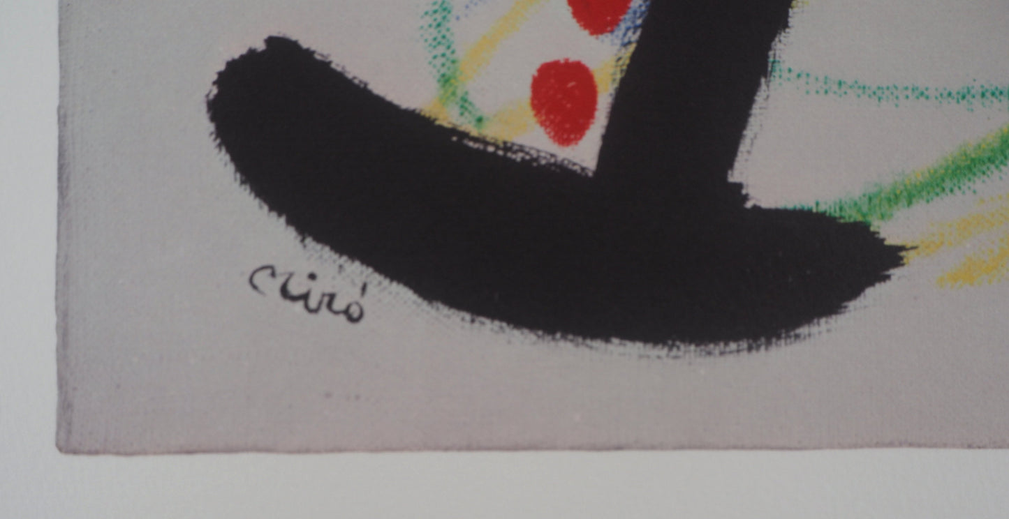 Joan MIRO : Femme surréaliste et oiseau - Lithographie signée
