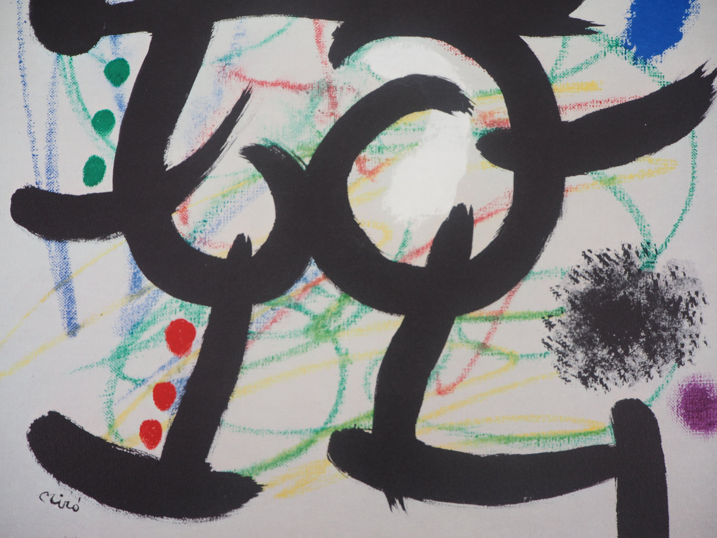 Joan MIRO : Femme surréaliste et oiseau - Lithographie signée