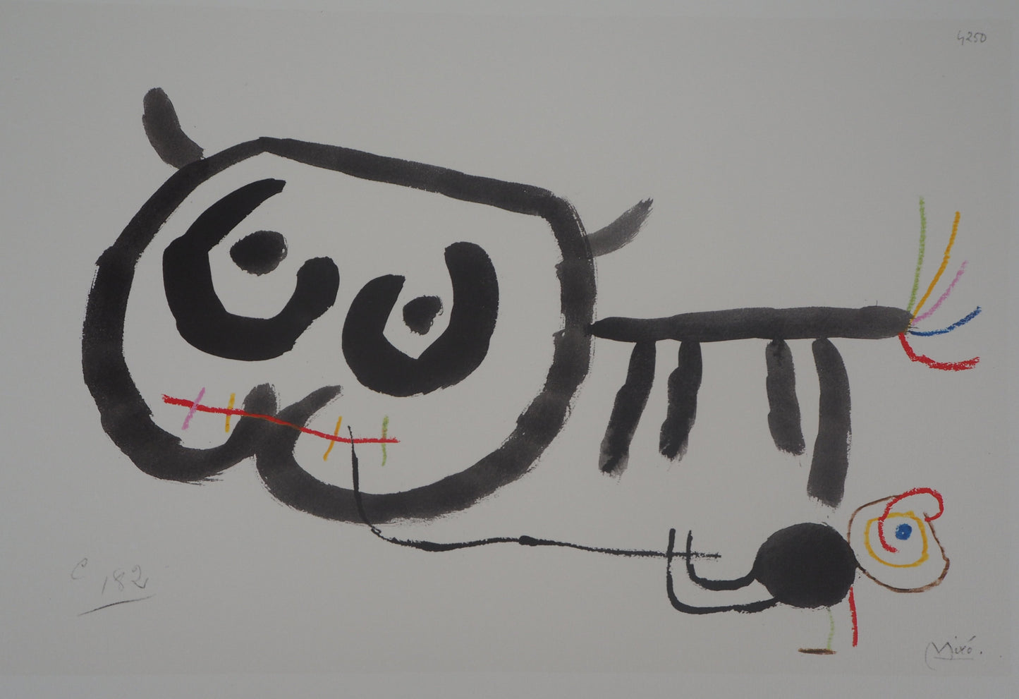Joan MIRO : Chat et enfant - Lithographie signée