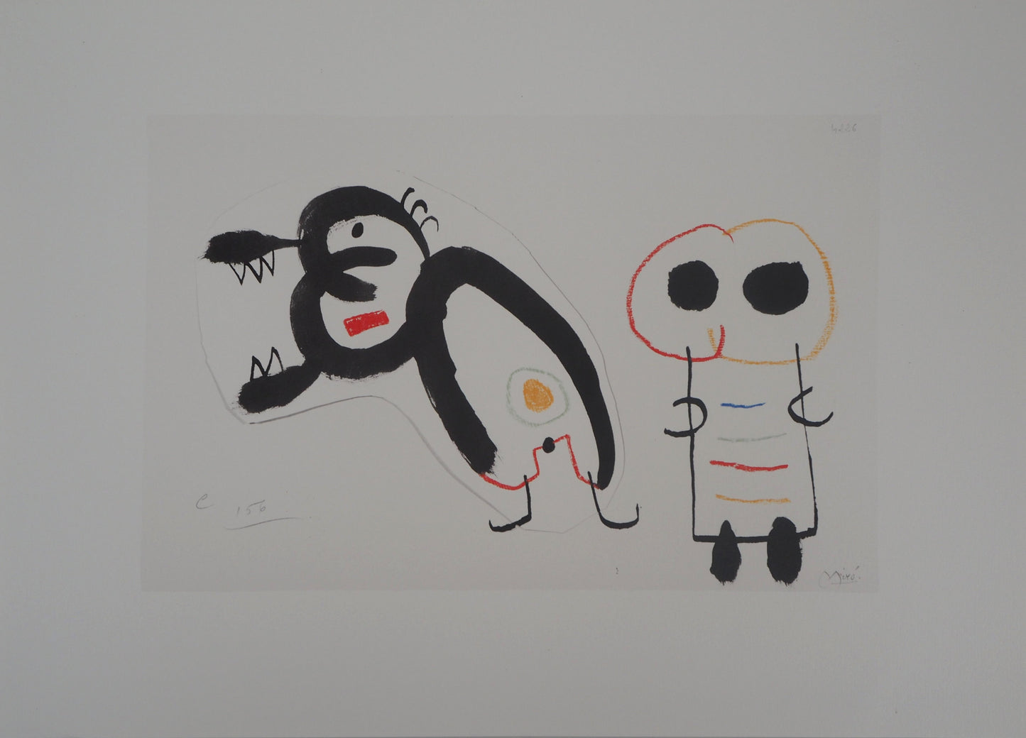 Joan MIRO : Petite fille et son chien - Lithographie signée