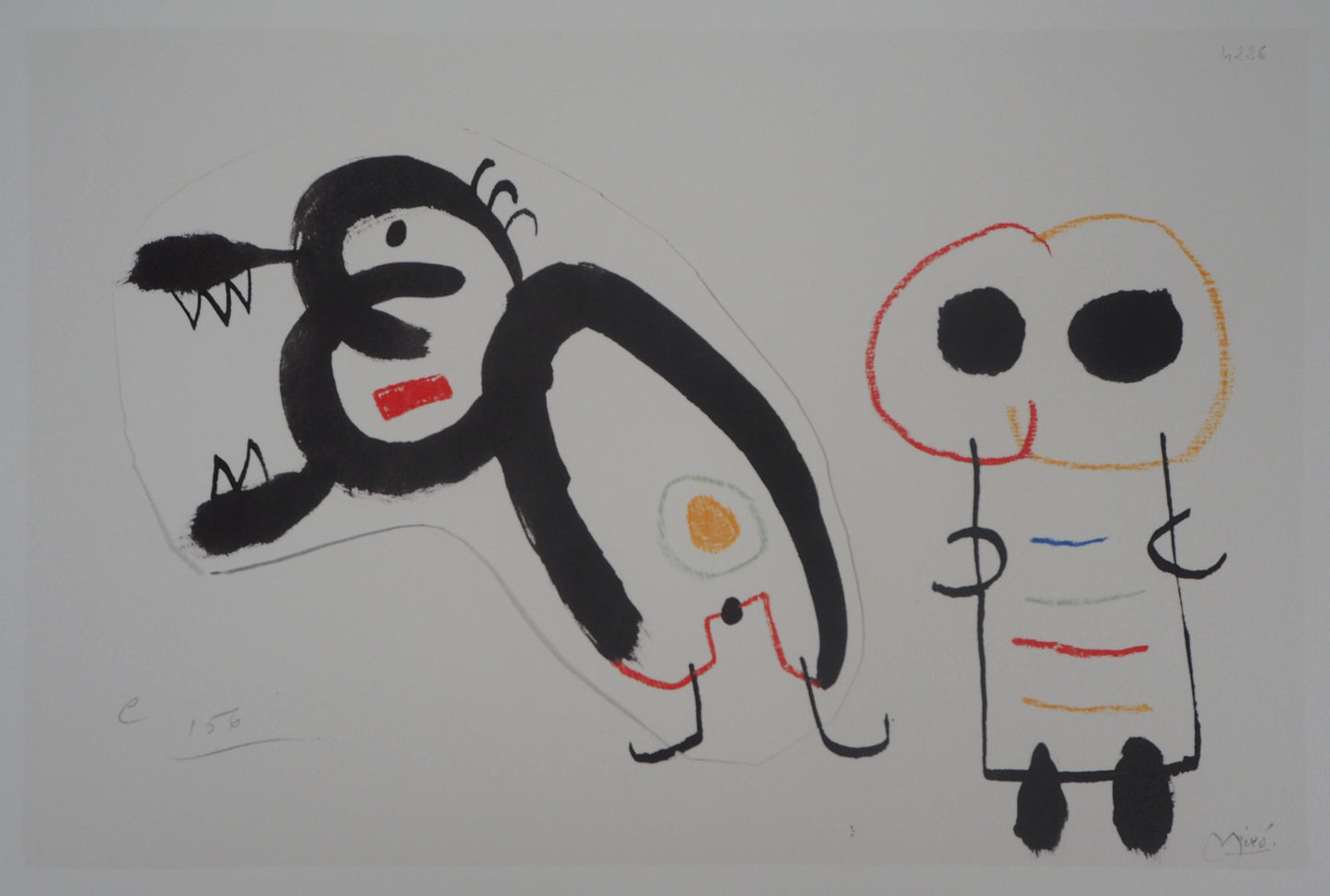 Joan MIRO : Petite fille et son chien - Lithographie signée