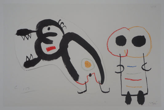 Joan MIRO : Petite fille et son chien - Lithographie signée
