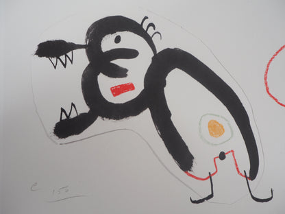 Joan MIRO : Petite fille et son chien - Lithographie signée