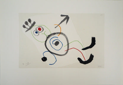 Joan MIRO : Personnage surréaliste - Lithographie signée