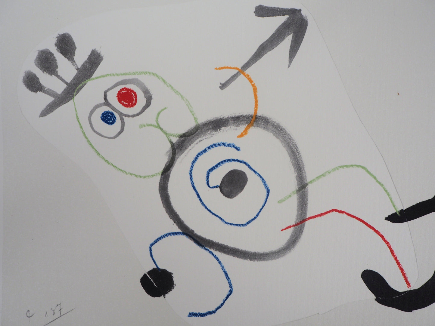 Joan MIRO : Personnage surréaliste - Lithographie signée
