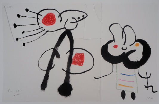 Joan MIRO : L'enfant et l'oiseau - Lithographie signée